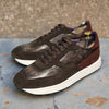 Velours marron + cuir grainé 5 Maroon black