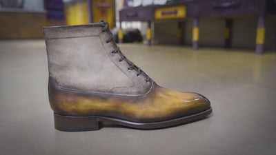 FR09 BOTTINES À LACETS Bi-matières